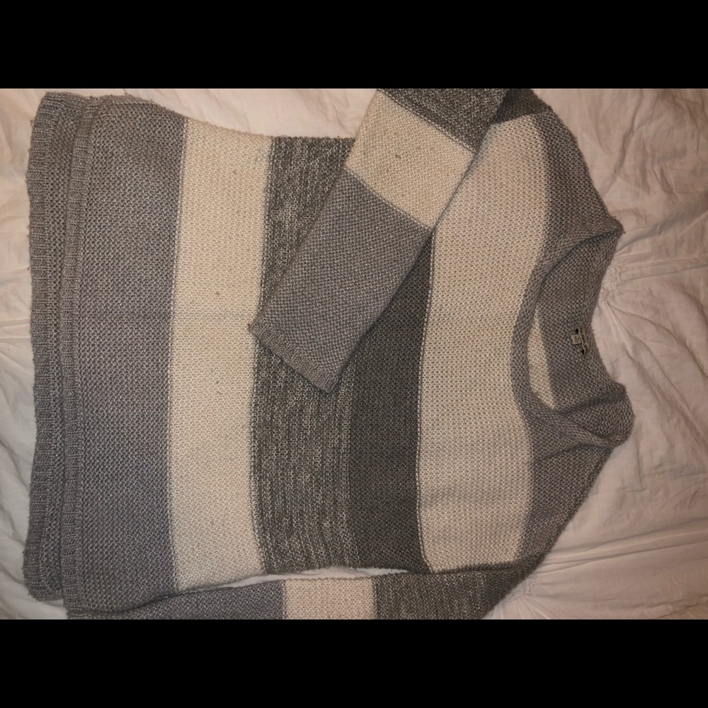 Grey striped sweater